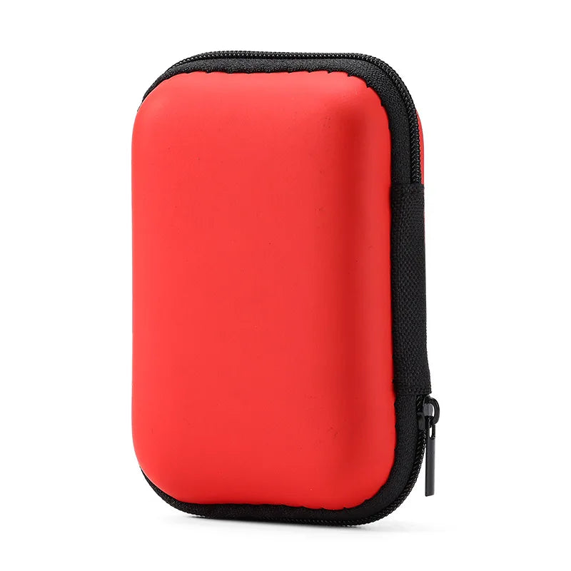 A bright red protective hard case designed for portable SSDs.
