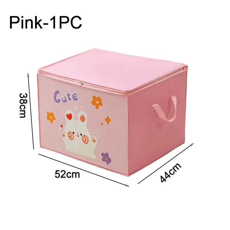 Pinkes wiederverwendbares Kleiderschachtel-Quiltbeutel mit niedlichem Design und pinker Farbe.