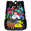 Sac à dos noir avec un graphisme coloré de tag de gorille.