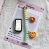 A close-up photo of a replacement elastic watch strap for Huawei bands, featuring a light green beaded design.