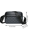 Black men's PU leather shoulder bag with a wide strap shown from the side.