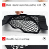 Black mesh net bag for car trunk storage with high elastic material and easy installation