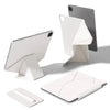 Weißer magnetischer Smart-Etui-Schutz für ein iPad in verschiedenen Winkeln und Formen.