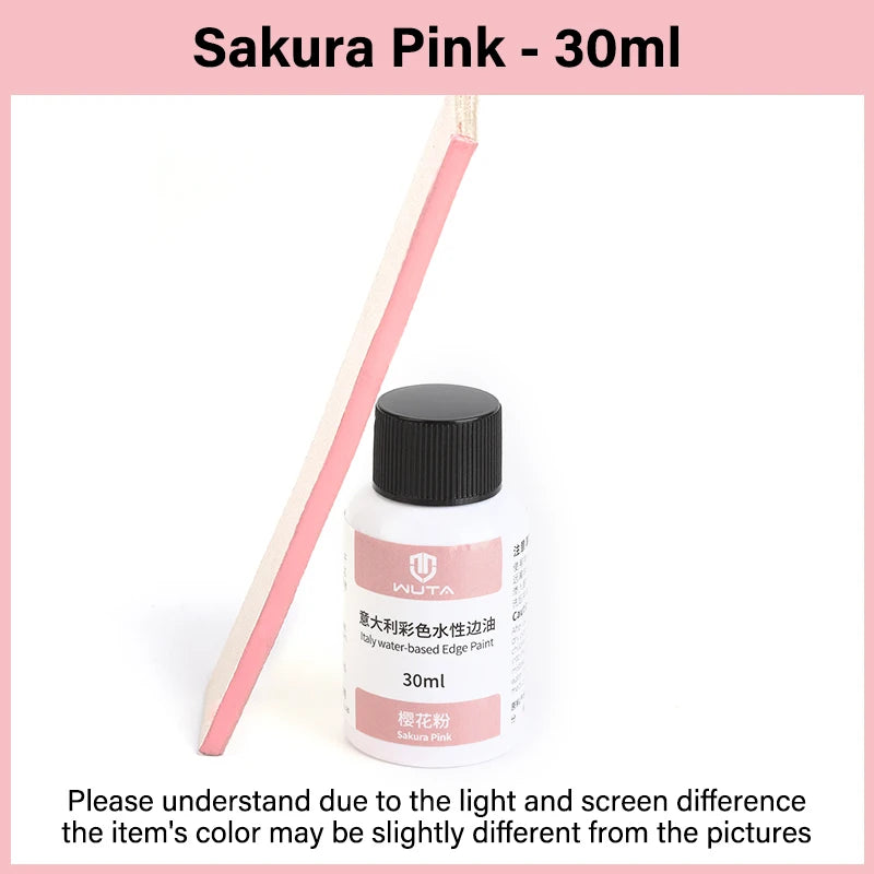 Bouteille rose sakura de 30ml de peinture à bords à base d'eau avec un pinceau en bois