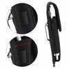 Black universal phone belt clip pouch designed for outdoor use, shown in various angles.