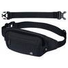 Black nylon waist pack or fanny bag shown with a separate strap.