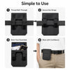 Instructions show how to use a slim anti-theft belt wallet with hook and loop closure for securing essentials.