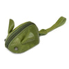 Portefeuille en cuir de souris de dessin animé vintage vert olive.