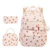 Rosa Corduroy Schulranzen-Set für Mädchen mit Hauptrucksack und separatem Beutel.