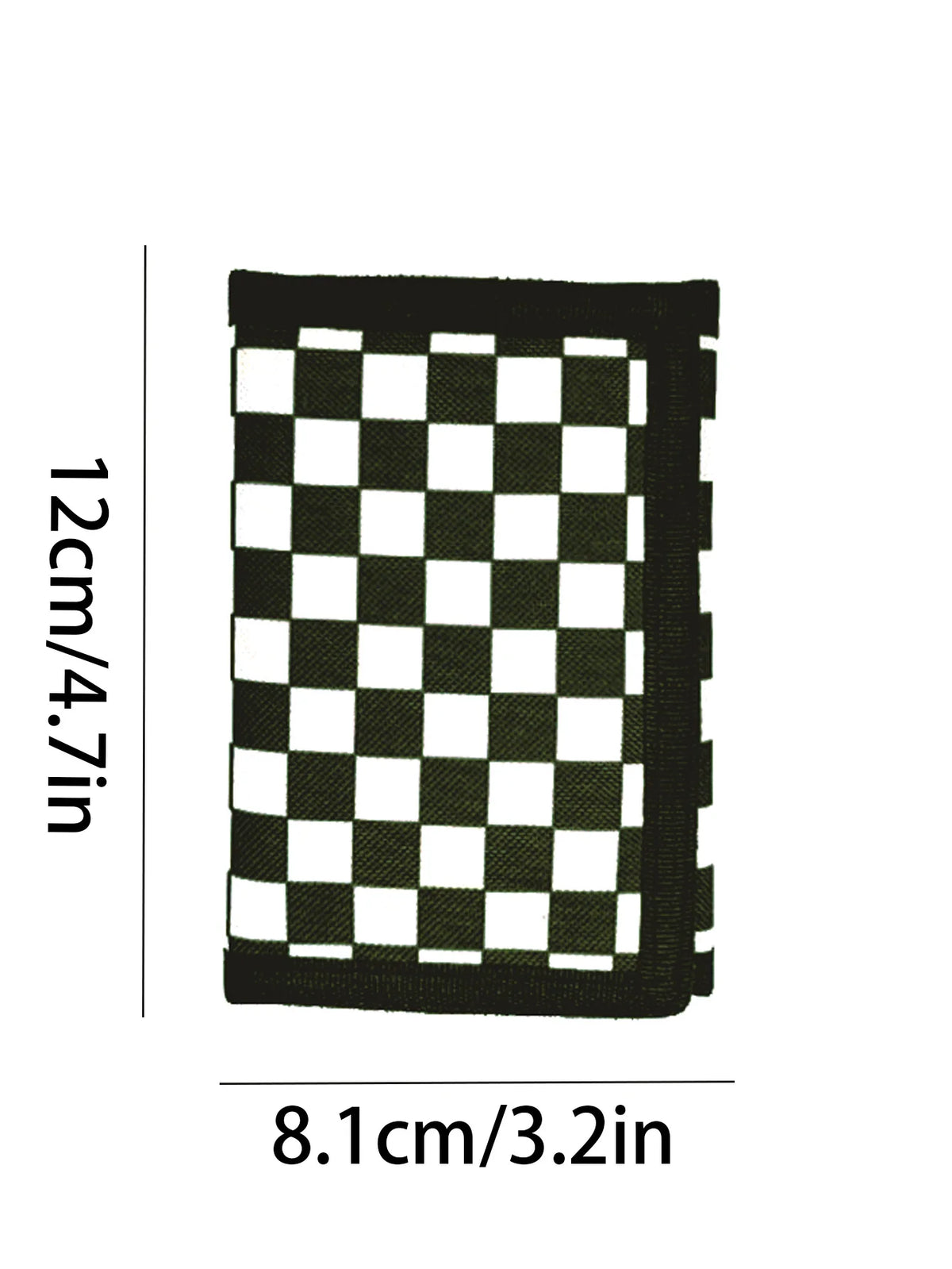 Fold Over Checkered Print Wallet