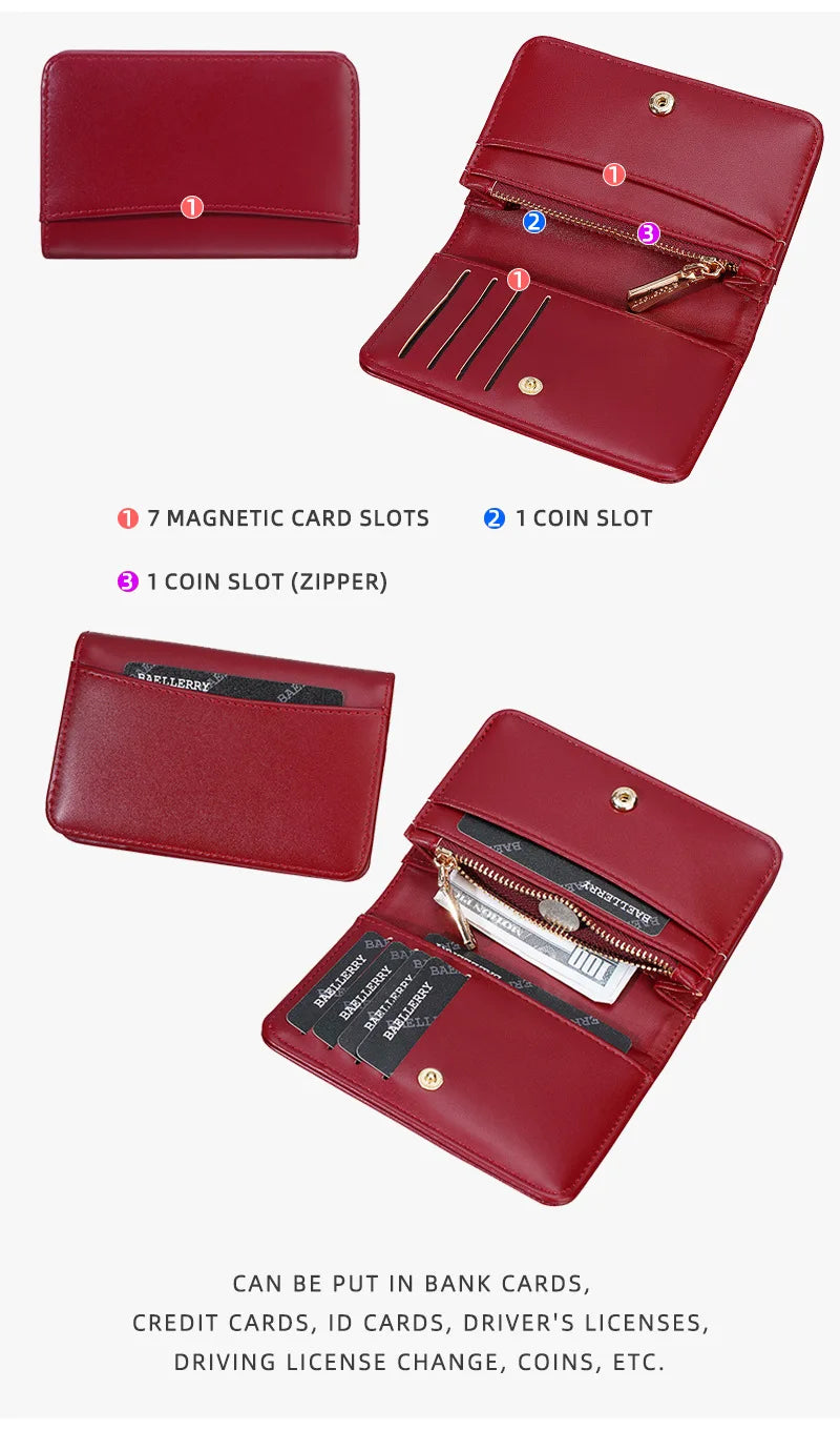 Redes Leder-Kartenwallet mit verschiedenen Fächern für Karten, Münzen und Führerscheine.