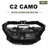 C2 Camo tactical outdoor sling waist bag shown in a close-up view