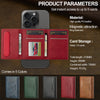 A multi-card wallet with magnetic attachment and ring fasteners shown in five colors, designed as a phone grip stand.