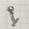 Silver stainless steel alphabet letter charm shaped like the letter Y with a lobster clasp