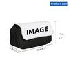 Black and white themed pencil case with an image design shown from the side.