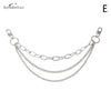 A multi-layer metal chain strap charm for a shoulder bag.