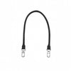 Black cowhide leather bag shoulder strap with metal hardware