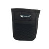 Black fabric pouch for pet training treats with a mesh window and a brand logo