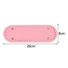 Pink oval PU leather bag base with pre-punched holes for crochet and knitting