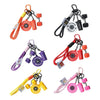 A collection of colorful fitness dumbbells and weights attached to keychains.