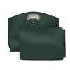 A dark green premium leather laptop briefcase with a silver buckle closure.