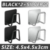 Râtelier éponge en acier inoxydable noir et argent avec poignées