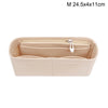 Light beige felt bag insert organizer with a zipper closure