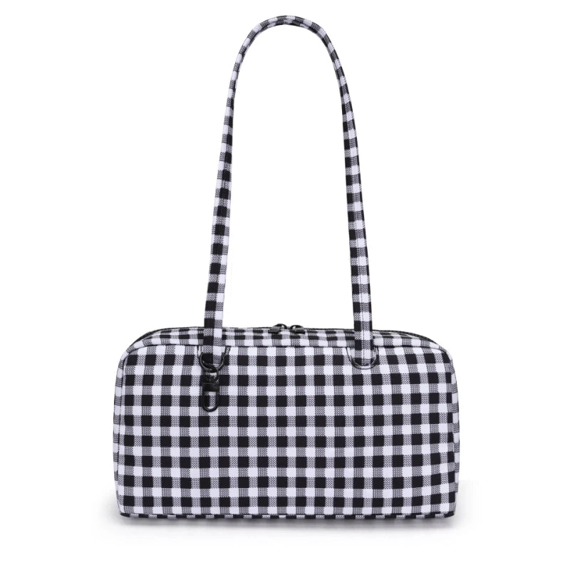 Leopard Print Nylon Shoulder Tote Bag