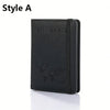 Black slim passport holder with a leather-like finish and a world map design