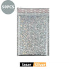 50 pieces of silver holographic bubble mailers with self-seal closure