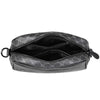 A black men's PU leather shoulder clutch bag with a subtle gray patterned texture.