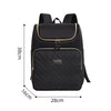 Black insulated picnic cooler backpack shown with dimensions 38cm high and 28cm wide
