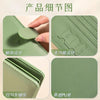 Detailed view of a green slim PU leather RFID blocking passport and ID wallet showing design features like stitching and mult
