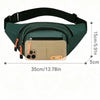 A dark green multifunctional anti-theft waist pack with a beige pocket and orange accents.