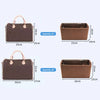 Two brown felt purse organizer inserts, one for Speedy 25 and one for Speedy 30, shown with dimensions.