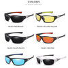 Colección de gafas de sol polarizadas HD en varios colores, incluyendo negro, rojo, amarillo y azul