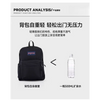 Sac à dos en nylon noir durable à côté d'une bouteille d'eau de 500 ml