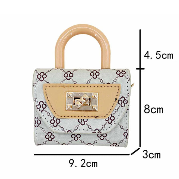 A light beige floral textured crossbody bag with a curved handle and gold-toned chain strap.
