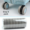 Gray travel luggage wheel protectors set of 8 silicone grips for protecting luggage wheels