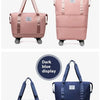 Pochettes de voyage multi-usage roses et bleu foncé extensibles sur chariots roulants