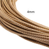 Close-up of a 4mm braided leather cord used for jewelry making.