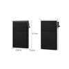 Porte-cartes pop-up noir, dimensions : 97mm de haut, 62mm de large et 13mm d'épaisseur.