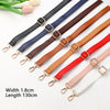 A collection of adjustable PU leather crossbody bag straps in various colors including black, navy blue, brown, red, and whit