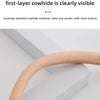 Close-up view of a light tan cowhide leather replacement shoulder strap with visible texture.