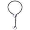 Silberne Edelstahl-Cuban-Kette mit Herzanhänger.