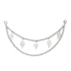 Silver decorative multi-layer chain strap with dangling leaf pendants for bags