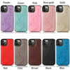 A collection of elegant wallet flip cases for iPhone in various colors including purple, green, pink, rose gold, gold, red, g