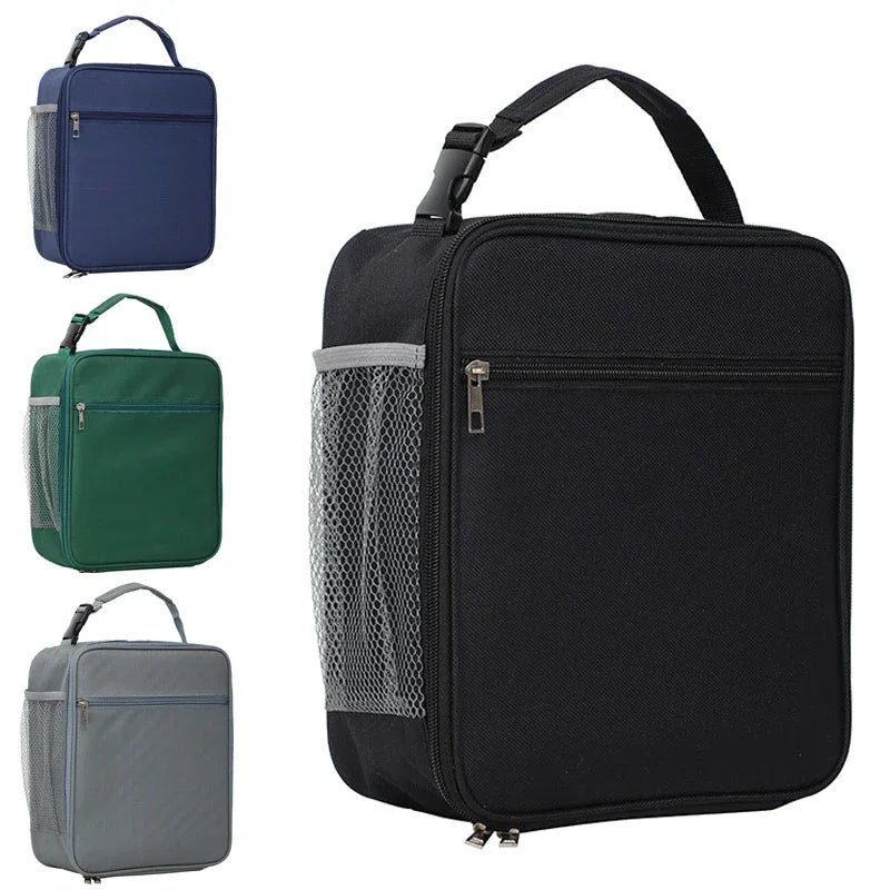 Schwarze isolierte Lunchtasche mit Netzfächer und verschiedenen Farboptionen