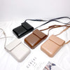 A collection of vintage PU leather crossbody bags in black, brown, and beige shades displayed on a white surface.