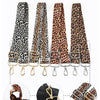 Four leopard print adjustable straps shown with close-ups highlighting beautiful shape, fine workmanship, and bright color.